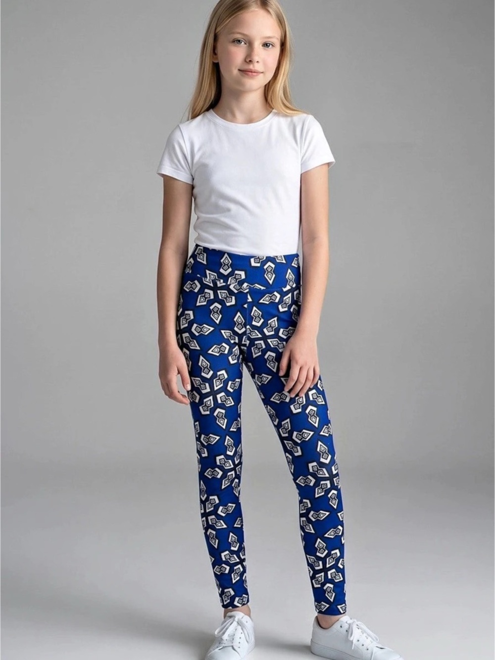 LuLaRoe Tween Leggings Kids Clothing Lot Blue & Black